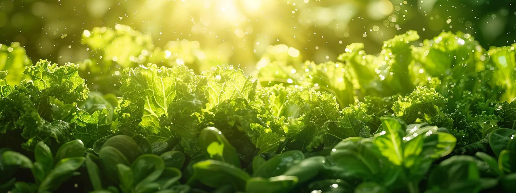 a vibrant salad bursting with green vegetables, radiating freshness and vitality, set against a backdrop of soft, natural light.