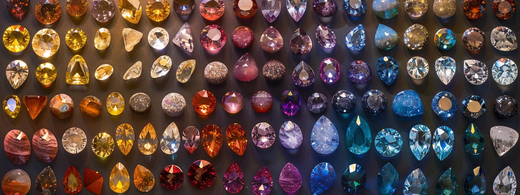 a sparkling array of birthstones arranged by zodiac signs, each gem representing the unique connection between astrology and personal identity.