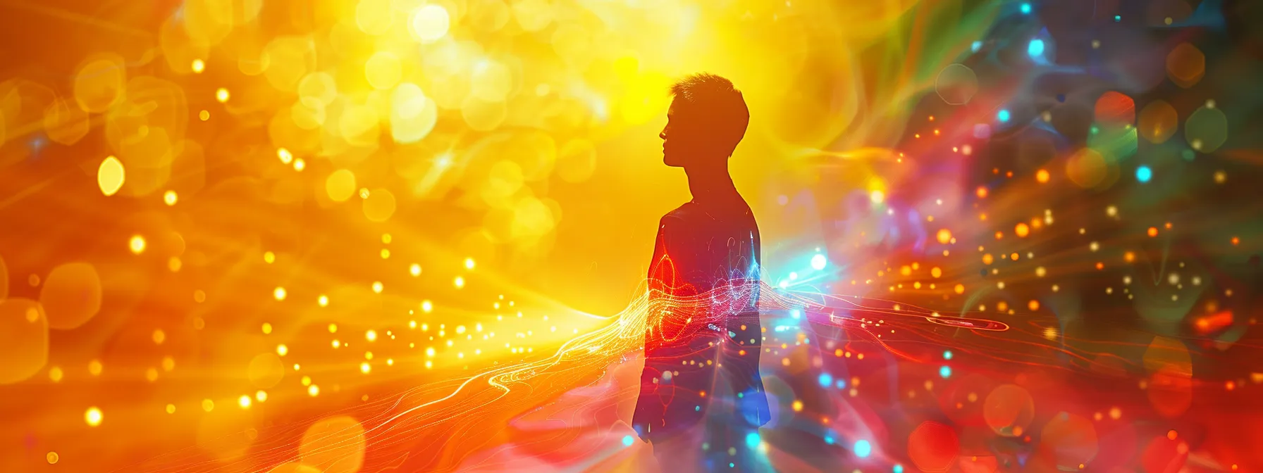 a glowing aura of radiant energy emanating from a person undergoing chakra healing, surrounded by testimonials of emotional transformation and success stories.