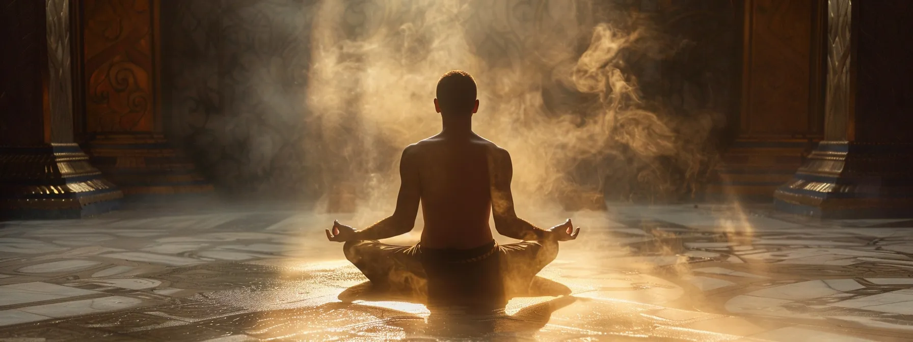 a person sitting cross-legged in a serene setting, surrounded by gentle light radiating from within, symbolizing a deep connection to inner peace and spiritual growth through kundalini awakening.