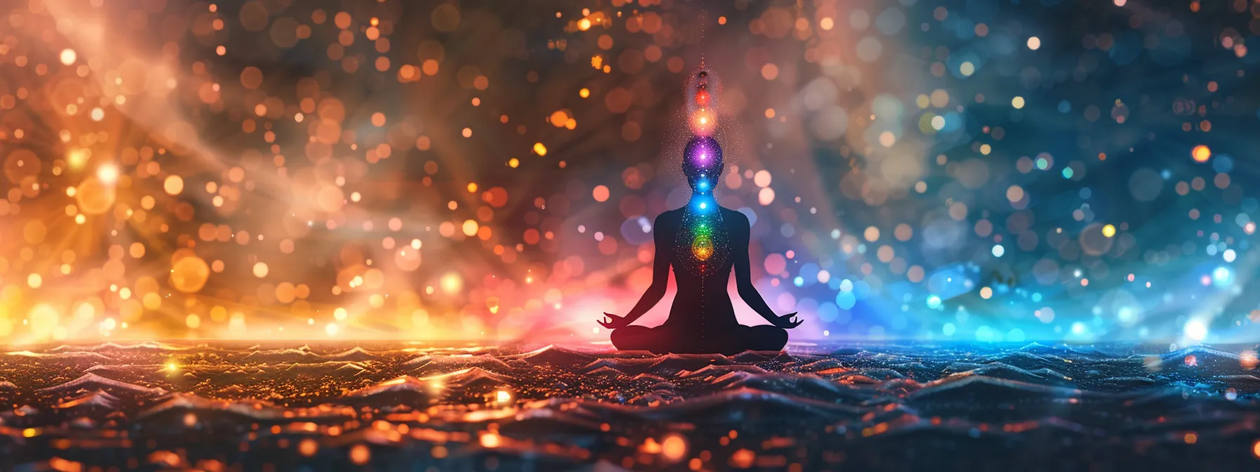 a serene figure meditating in a tranquil setting, surrounded by vibrant chakras spinning with radiant colors, embodying the awakening of kundalini energy.